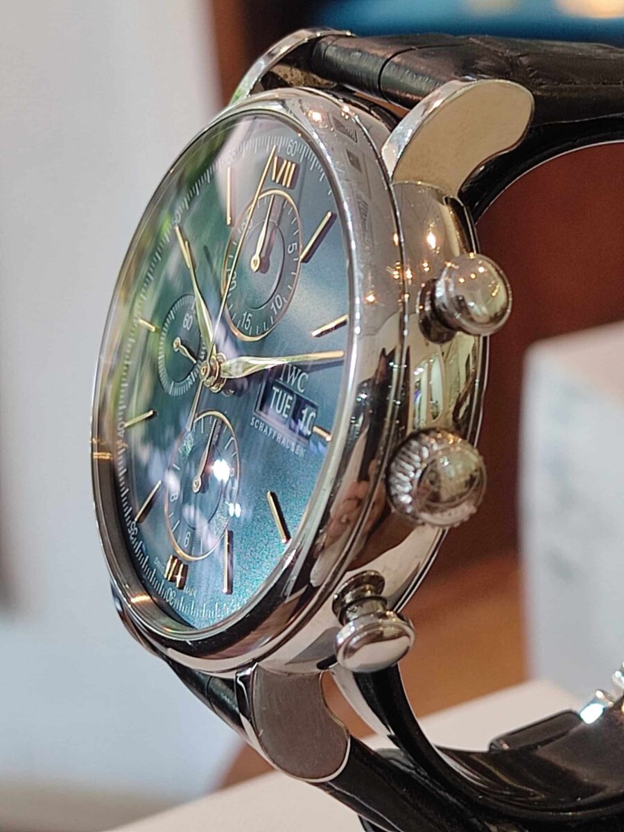 פורטופינו כרונוגרף פלדה אוטומטי לוח כחול-IWC