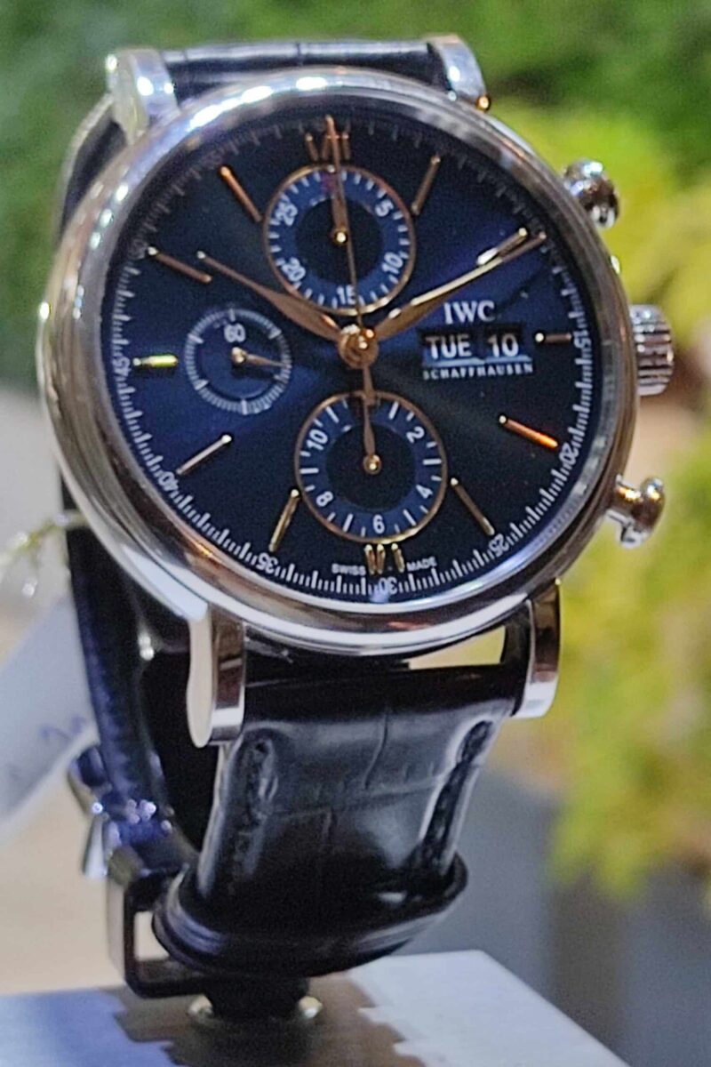 פורטופינו כרונוגרף פלדה אוטומטי לוח כחול-IWC