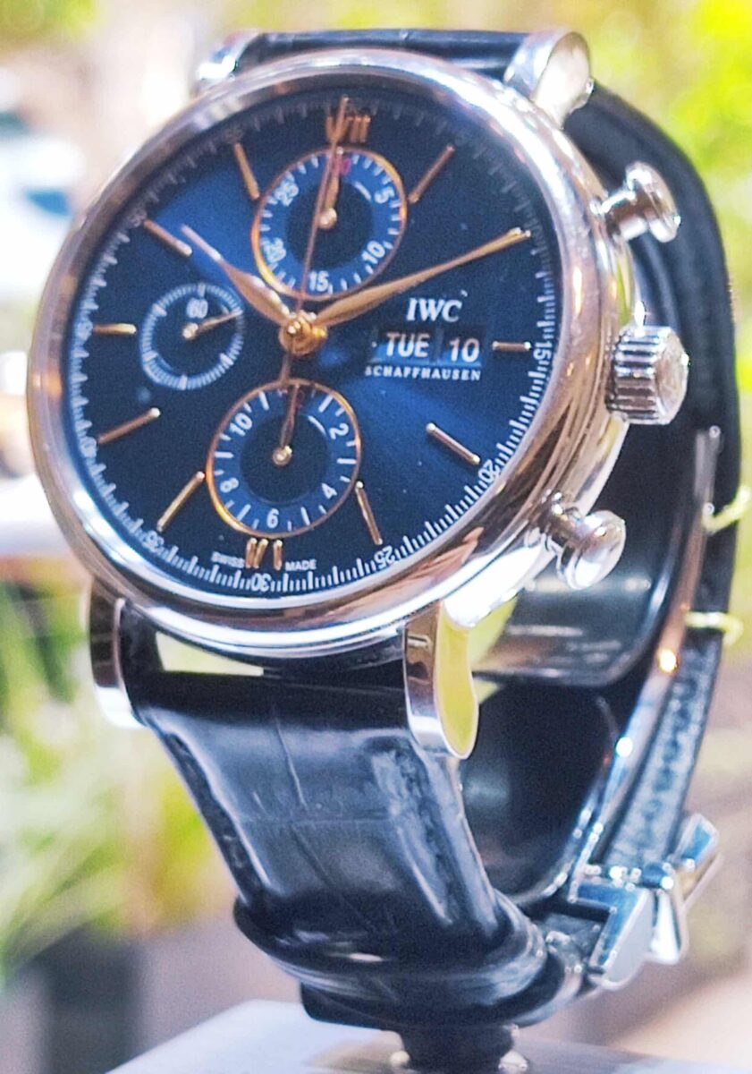 פורטופינו כרונוגרף פלדה אוטומטי לוח כחול-IWC
