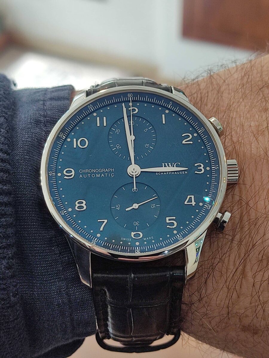 IWC פורטוגז כרונוגרף לוח כחול מנגנון אוטומטי