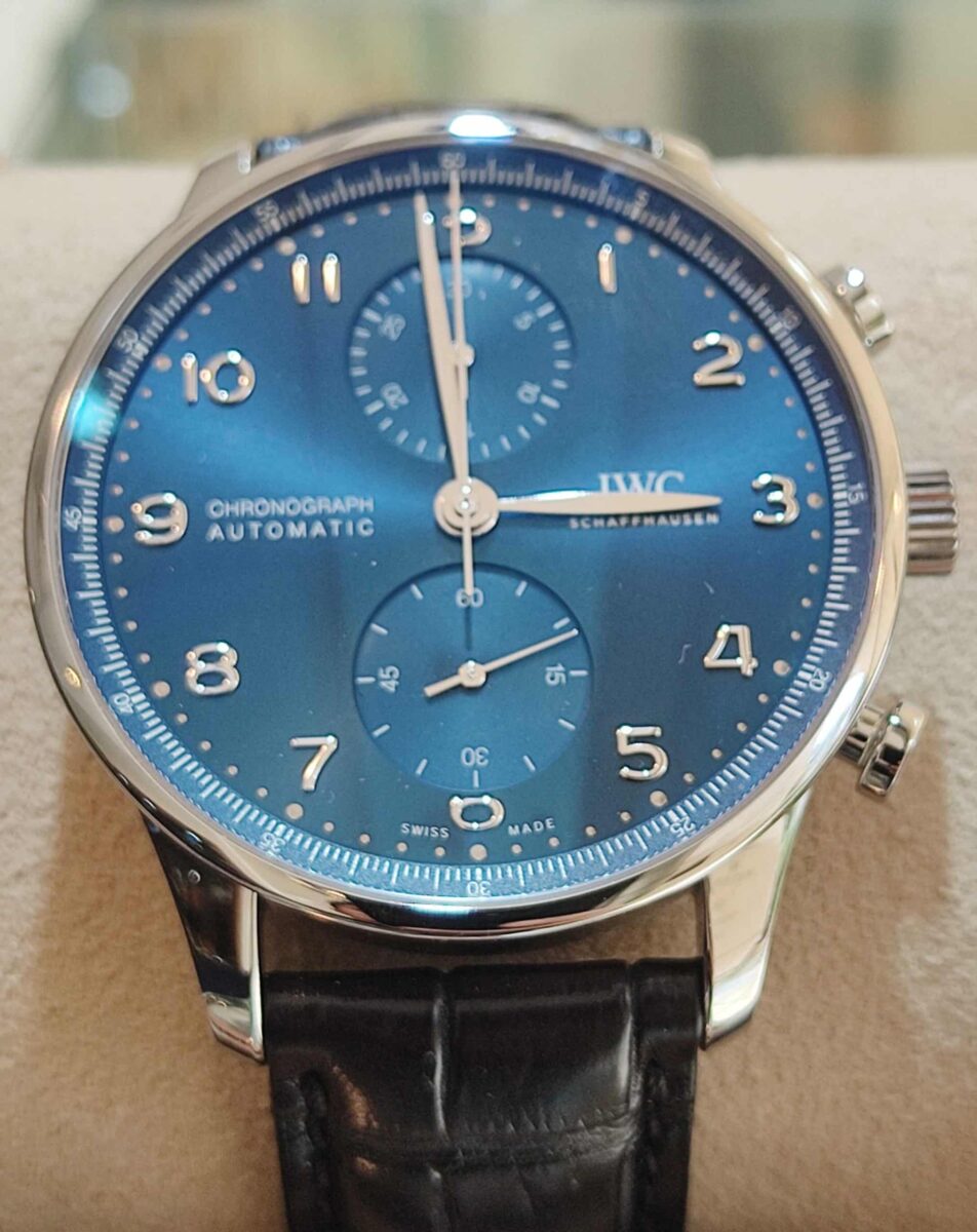 IWC פורטוגז כרונוגרף לוח כחול מנגנון אוטומטי