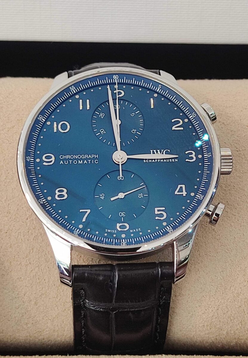 IWC פורטוגז כרונוגרף לוח כחול מנגנון אוטומטי