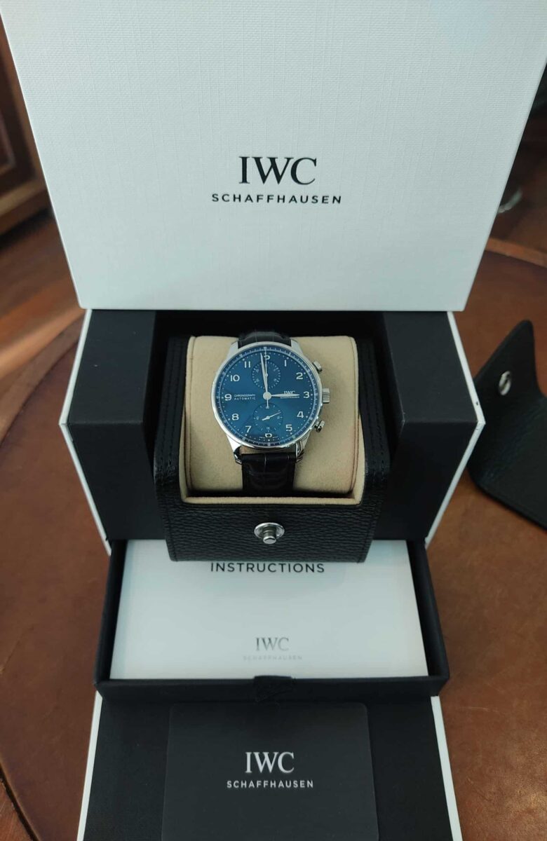 IWC פורטוגז כרונוגרף לוח כחול מנגנון אוטומטי