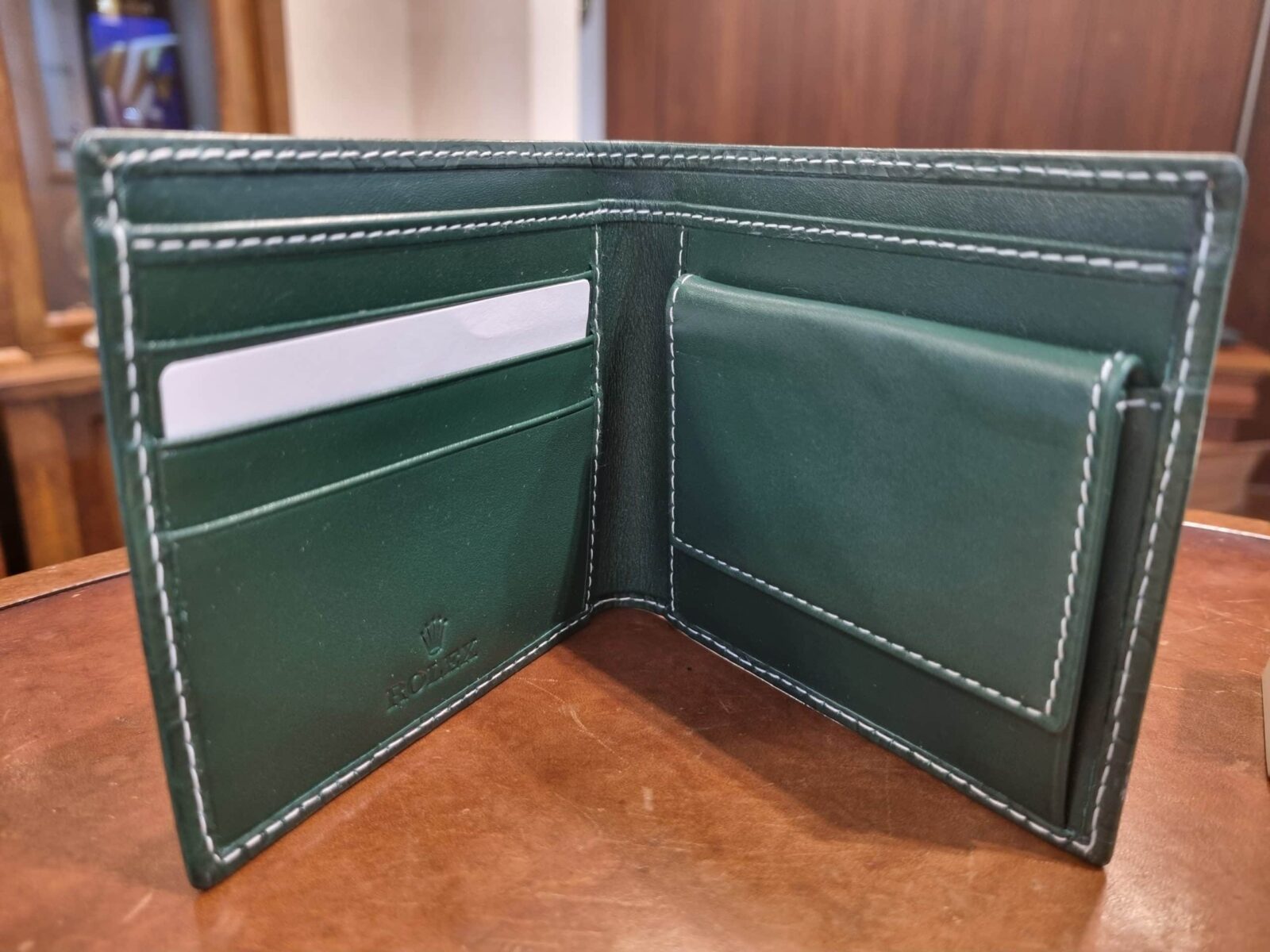 Rolex Green Leather Wallet
