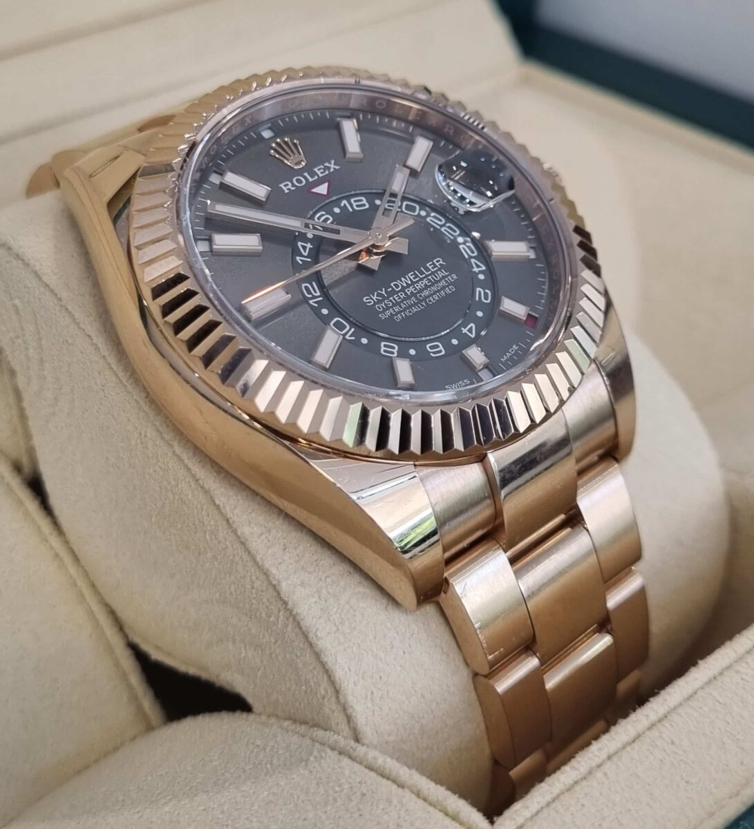 Rolex Sky-Dweller Rose Gold Rhodium Dial