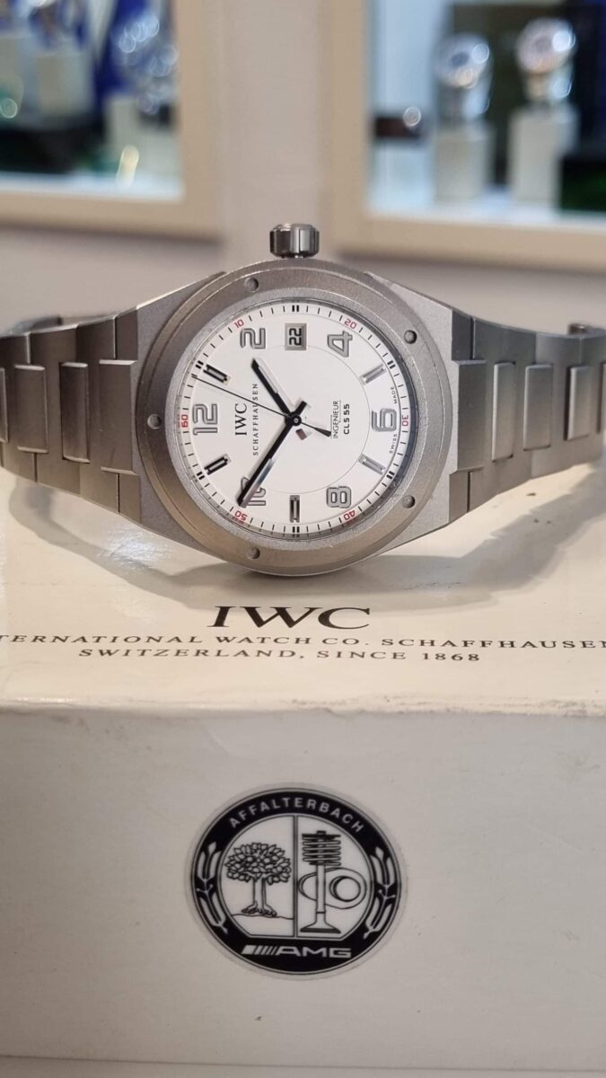 IWC אינג’ניר מהדורה מיוחדת איי אם ג’י עבור מרצדס טיטניום מנגנון אוטומטי דגם.3227 יד שנייה שנת 2005