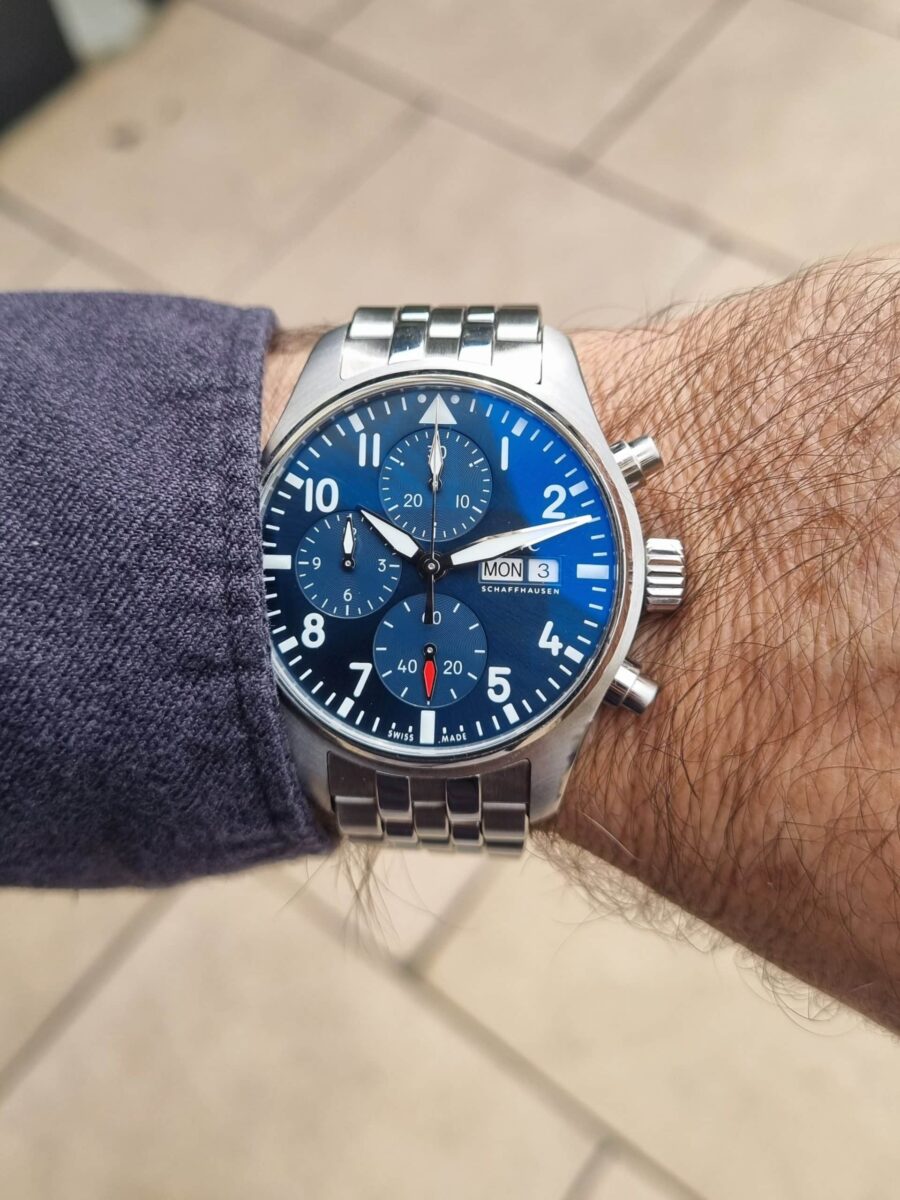 IWC פילוט כרונוגרף אוטומטי לוח כחול יד שנייה שנת 2021 דגם.388102