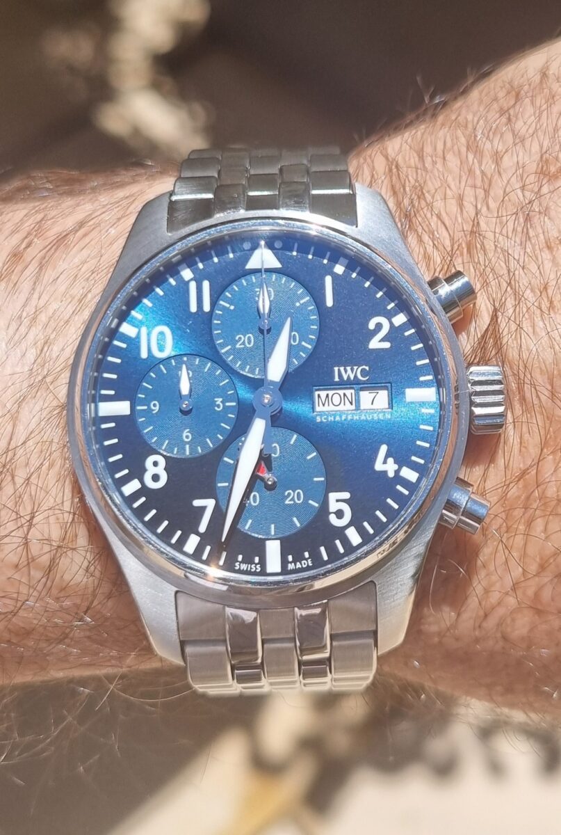 IWC פילוט כרונוגרף אוטומטי לוח כחול יד שנייה שנת 2021 דגם.388102