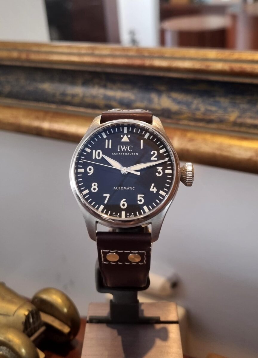 IWC ביג פילוט 43מ"מ מננגנון אוטומטי יד שנייה דגם.329301 לוח שחור