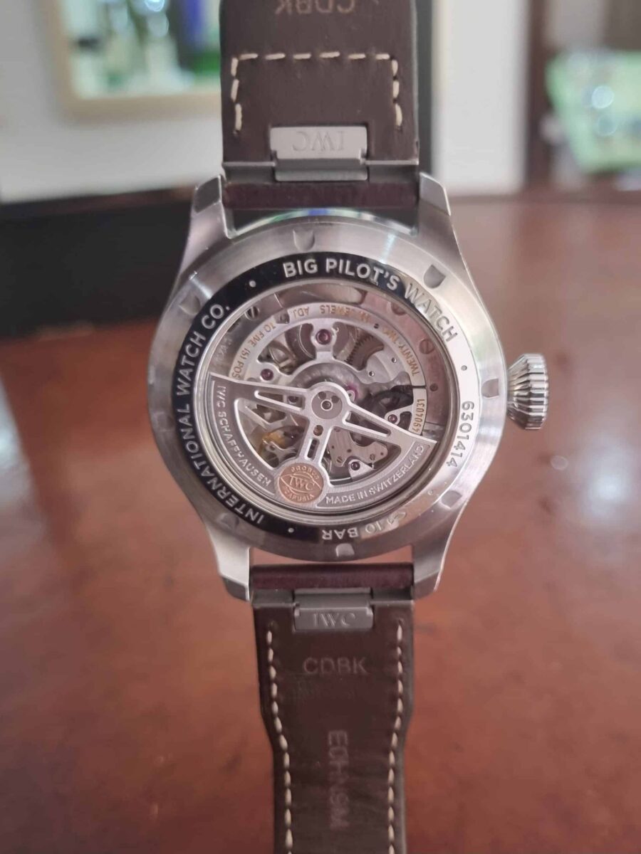 IWC ביג פילוט 43מ"מ מננגנון אוטומטי יד שנייה דגם.329301 לוח שחור