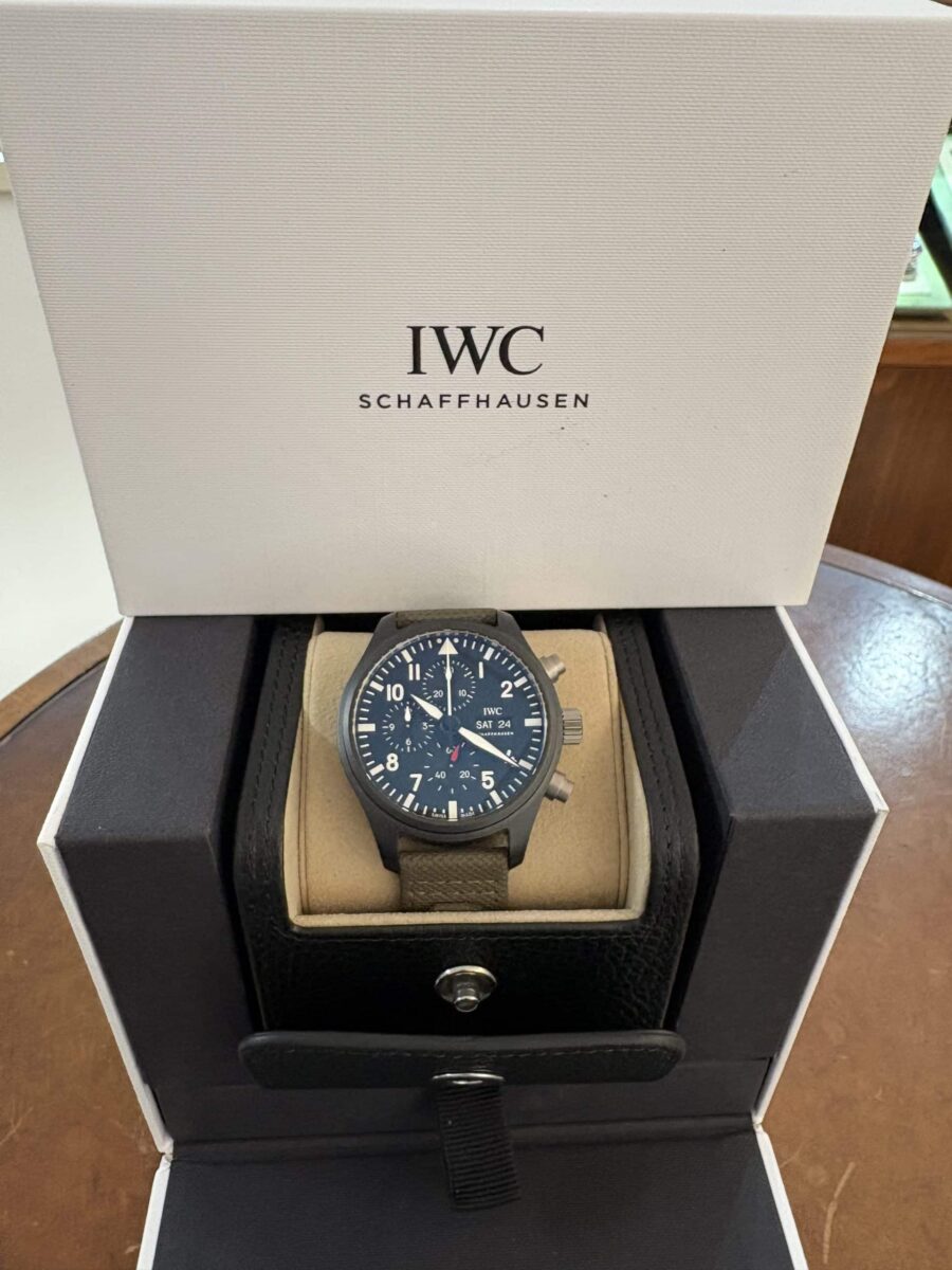 IWC פילוט כרונוגרף קרמי שחור "טופ-גאן" 44.5ממ דגם.IW389101 יד שנייה
