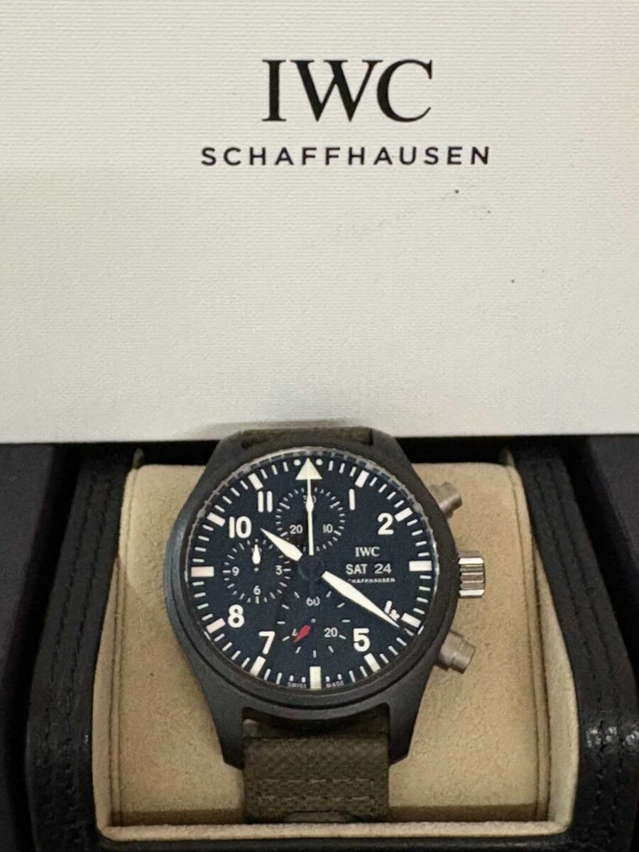 IWC פילוט כרונוגרף קרמי שחור "טופ-גאן" 44.5ממ דגם.IW389101 יד שנייה