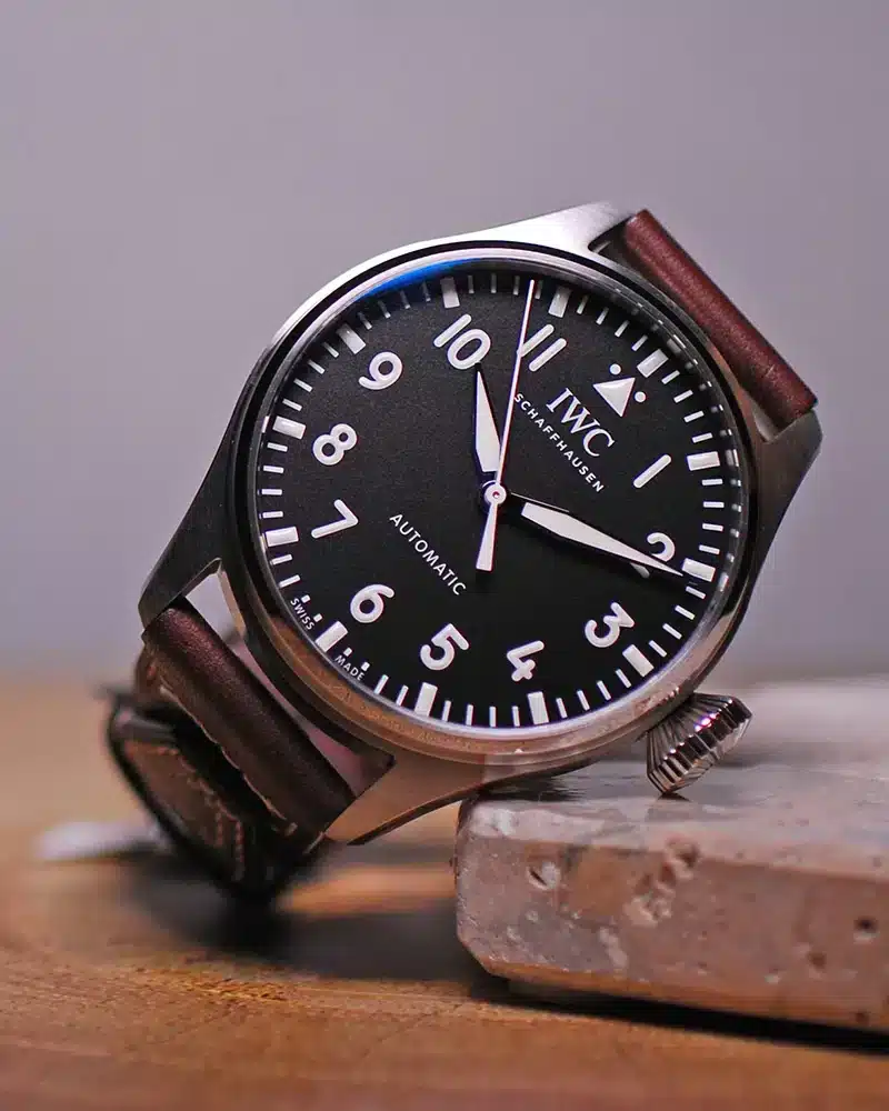 IWC ביג פילוט 43מ"מ מננגנון אוטומטי יד שנייה דגם.329301 לוח שחור