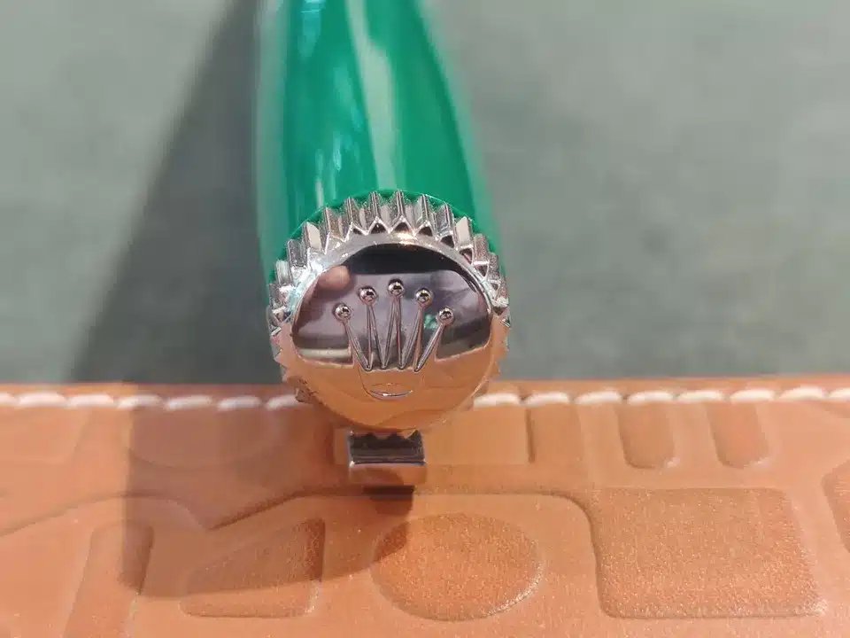 Set Rolex Green Rolleball pen + Leather Pouch